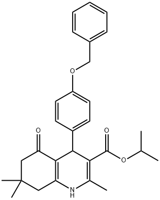 isopropyl 4-[4-(benzyloxy)phenyl]-2,7,7-trimethyl-5-oxo-1,4,5,6,7,8-hexahydro-3-quinolinecarboxylate Struktur