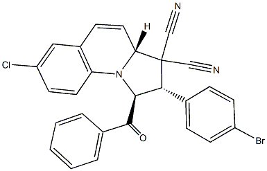 1-benzoyl-2-(4-bromophenyl)-7-chloro-1,2-dihydropyrrolo[1,2-a]quinoline-3,3(3aH)-dicarbonitrile Struktur