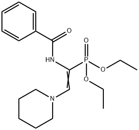 diethyl 1-(benzoylamino)-2-(1-piperidinyl)vinylphosphonate Struktur