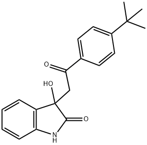 3-[2-(4-tert-butylphenyl)-2-oxoethyl]-3-hydroxy-1,3-dihydro-2H-indol-2-one Struktur