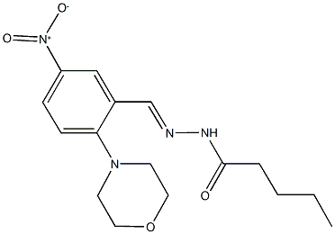 N'-[5-nitro-2-(4-morpholinyl)benzylidene]pentanohydrazide Struktur