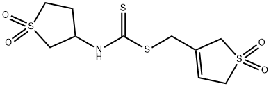 (1,1-dioxido-2,5-dihydro-3-thienyl)methyl 1,1-dioxidotetrahydro-3-thienyldithiocarbamate Struktur