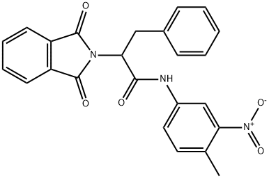 2-(1,3-dioxo-1,3-dihydro-2H-isoindol-2-yl)-N-{3-nitro-4-methylphenyl}-3-phenylpropanamide Struktur