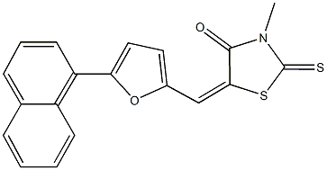 3-methyl-5-{[5-(1-naphthyl)-2-furyl]methylene}-2-thioxo-1,3-thiazolidin-4-one Struktur