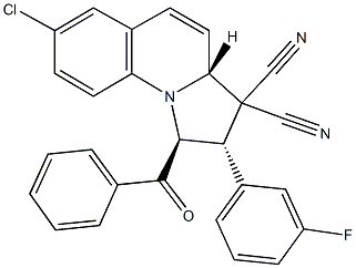 1-benzoyl-7-chloro-2-(3-fluorophenyl)-1,2-dihydropyrrolo[1,2-a]quinoline-3,3(3aH)-dicarbonitrile Struktur