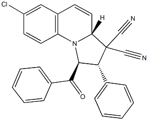 1-benzoyl-7-chloro-2-phenyl-1,2-dihydropyrrolo[1,2-a]quinoline-3,3(3aH)-dicarbonitrile Struktur