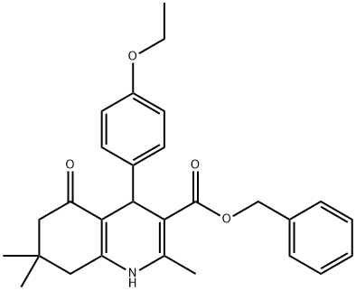 phenylmethyl 4-[4-(ethyloxy)phenyl]-2,7,7-trimethyl-5-oxo-1,4,5,6,7,8-hexahydroquinoline-3-carboxylate Struktur