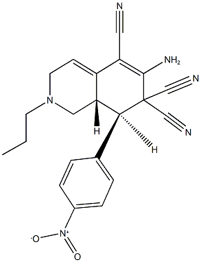 6-amino-8-{4-nitrophenyl}-2-propyl-2,3,8,8a-tetrahydro-5,7,7(1H)-isoquinolinetricarbonitrile Struktur