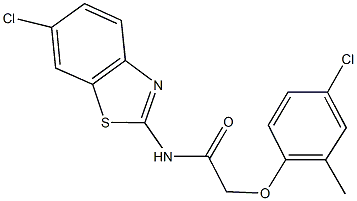 N-(6-chloro-1,3-benzothiazol-2-yl)-2-(4-chloro-2-methylphenoxy)acetamide Struktur