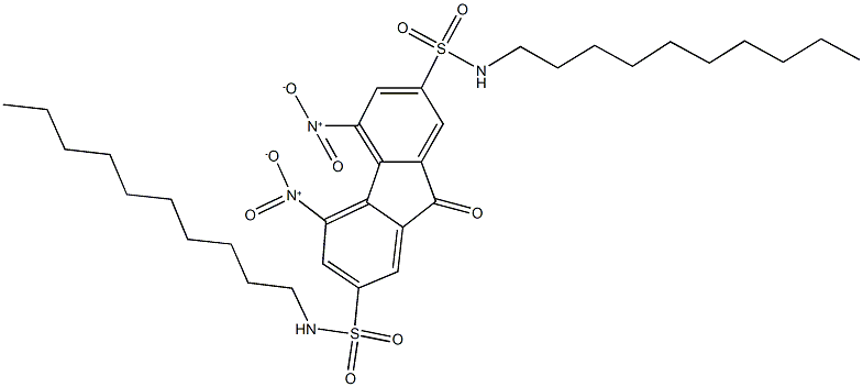 N~2~,N~7~-didecyl-4,5-bisnitro-9-oxo-9H-fluorene-2,7-disulfonamide Struktur