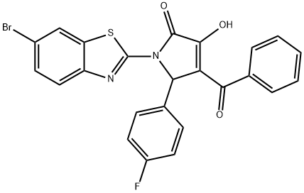 4-benzoyl-1-(6-bromo-1,3-benzothiazol-2-yl)-5-(4-fluorophenyl)-3-hydroxy-1,5-dihydro-2H-pyrrol-2-one Struktur