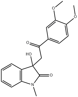 3-[2-(3,4-dimethoxyphenyl)-2-oxoethyl]-3-hydroxy-1-methyl-1,3-dihydro-2H-indol-2-one Struktur