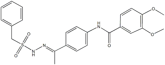 N-{4-[N-(benzylsulfonyl)ethanehydrazonoyl]phenyl}-3,4-dimethoxybenzamide Struktur