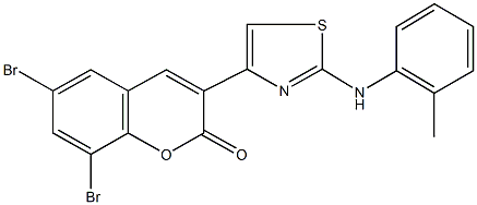 6,8-dibromo-3-[2-(2-toluidino)-1,3-thiazol-4-yl]-2H-chromen-2-one Struktur