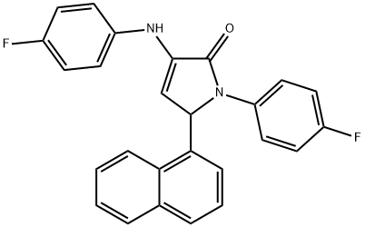 3-(4-fluoroanilino)-1-(4-fluorophenyl)-5-(1-naphthyl)-1,5-dihydro-2H-pyrrol-2-one Struktur