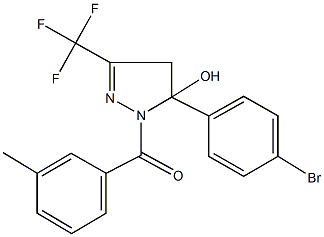 5-(4-bromophenyl)-1-(3-methylbenzoyl)-3-(trifluoromethyl)-4,5-dihydro-1H-pyrazol-5-ol Struktur