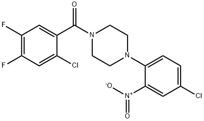 1-(2-chloro-4,5-difluorobenzoyl)-4-{4-chloro-2-nitrophenyl}piperazine Struktur