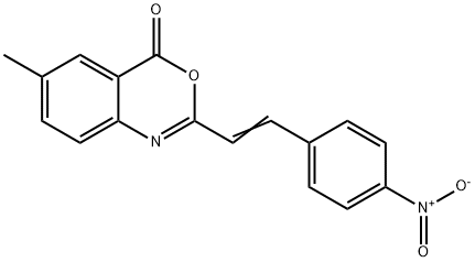 2-(2-{4-nitrophenyl}vinyl)-6-methyl-4H-3,1-benzoxazin-4-one Struktur