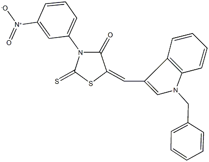 5-[(1-benzyl-1H-indol-3-yl)methylene]-3-{3-nitrophenyl}-2-thioxo-1,3-thiazolidin-4-one Struktur