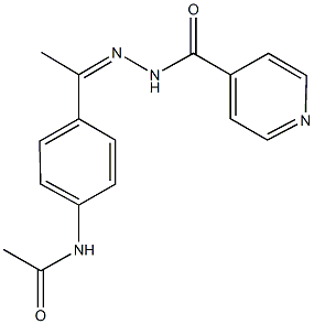 N-[4-(N-isonicotinoylethanehydrazonoyl)phenyl]acetamide Struktur