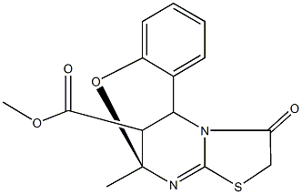 methyl 1~7~-methyl-1~3~-oxo-1~2~,1~3~,1~6~,1~7~-tetrahydro-3(1,2)-benza-2-oxa-1(5,7)-1~5~H-[1,3]thiazolo[3,2-a]pyrimidinacyclopropaphane-1~6~-carboxylate Struktur