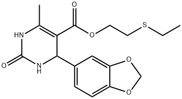 2-(ethylsulfanyl)ethyl 4-(1,3-benzodioxol-5-yl)-6-methyl-2-oxo-1,2,3,4-tetrahydropyrimidine-5-carboxylate Struktur