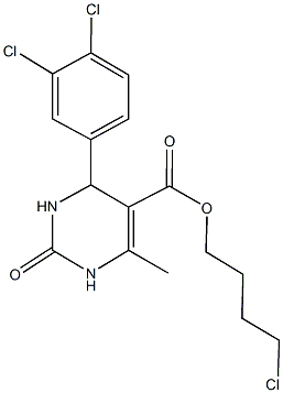 4-chlorobutyl 4-(3,4-dichlorophenyl)-6-methyl-2-oxo-1,2,3,4-tetrahydro-5-pyrimidinecarboxylate Struktur