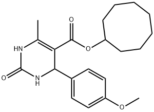 cyclooctyl 4-(4-methoxyphenyl)-6-methyl-2-oxo-1,2,3,4-tetrahydro-5-pyrimidinecarboxylate Struktur