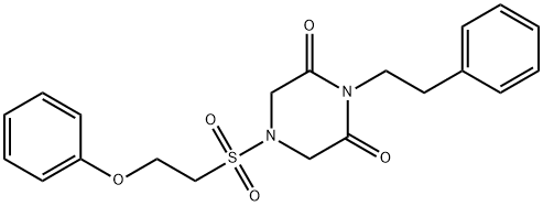 4-[(2-phenoxyethyl)sulfonyl]-1-(2-phenylethyl)-2,6-piperazinedione Struktur