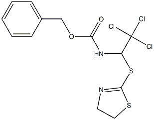 benzyl 2,2,2-trichloro-1-(4,5-dihydro-1,3-thiazol-2-ylsulfanyl)ethylcarbamate Struktur