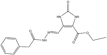 ethyl 2-oxo-5-[2-(phenylacetyl)carbohydrazonoyl]-2,3-dihydro-1H-imidazole-4-carboxylate Struktur