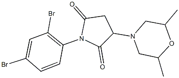 1-(2,4-dibromophenyl)-3-(2,6-dimethyl-4-morpholinyl)-2,5-pyrrolidinedione Struktur