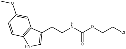 2-chloroethyl 2-(5-methoxy-1H-indol-3-yl)ethylcarbamate Struktur