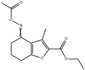 ethyl 4-[(acetyloxy)imino]-3-methyl-4,5,6,7-tetrahydro-1-benzofuran-2-carboxylate Struktur