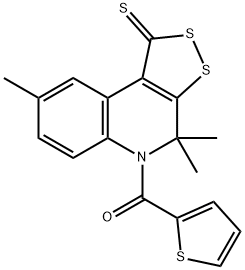 4,4,8-trimethyl-5-(2-thienylcarbonyl)-4,5-dihydro-1H-[1,2]dithiolo[3,4-c]quinoline-1-thione Struktur