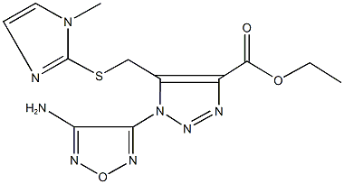 ethyl 1-(4-amino-1,2,5-oxadiazol-3-yl)-5-{[(1-methyl-1H-imidazol-2-yl)sulfanyl]methyl}-1H-1,2,3-triazole-4-carboxylate Struktur