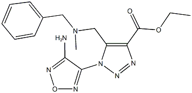 ethyl 1-(4-amino-1,2,5-oxadiazol-3-yl)-5-{[benzyl(methyl)amino]methyl}-1H-1,2,3-triazole-4-carboxylate Struktur