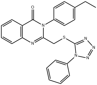 3-(4-ethylphenyl)-2-{[(1-phenyl-1H-tetraazol-5-yl)sulfanyl]methyl}-4(3H)-quinazolinone Struktur