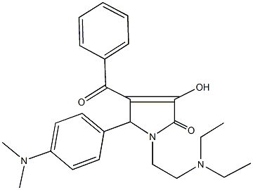 4-benzoyl-1-[2-(diethylamino)ethyl]-5-[4-(dimethylamino)phenyl]-3-hydroxy-1,5-dihydro-2H-pyrrol-2-one Struktur