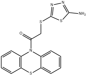 5-{[2-oxo-2-(10H-phenothiazin-10-yl)ethyl]sulfanyl}-1,3,4-thiadiazol-2-amine Struktur