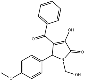 4-benzoyl-3-hydroxy-1-(hydroxymethyl)-5-(4-methoxyphenyl)-1,5-dihydro-2H-pyrrol-2-one Struktur