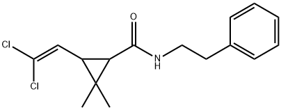 3-(2,2-dichloroethenyl)-2,2-dimethyl-N-(2-phenylethyl)cyclopropanecarboxamide Struktur