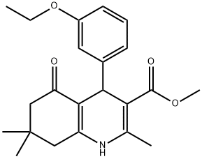 methyl 4-(3-ethoxyphenyl)-2,7,7-trimethyl-5-oxo-1,4,5,6,7,8-hexahydro-3-quinolinecarboxylate Struktur