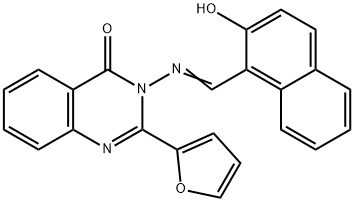 2-(2-furyl)-3-{[(2-hydroxy-1-naphthyl)methylene]amino}-4(3H)-quinazolinone Struktur