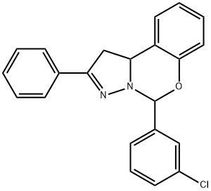 5-(3-chlorophenyl)-2-phenyl-1,10b-dihydropyrazolo[1,5-c][1,3]benzoxazine Struktur