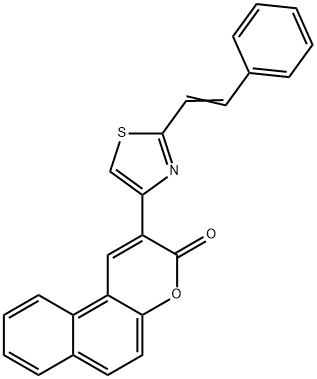 2-[2-(2-phenylvinyl)-1,3-thiazol-4-yl]-3H-benzo[f]chromen-3-one Struktur