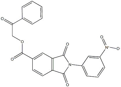 2-oxo-2-phenylethyl 2-{3-nitrophenyl}-1,3-dioxoisoindoline-5-carboxylate Struktur