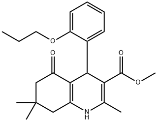 methyl 2,7,7-trimethyl-5-oxo-4-[2-(propyloxy)phenyl]-1,4,5,6,7,8-hexahydroquinoline-3-carboxylate Struktur