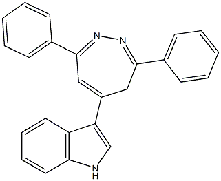 3-(3,7-diphenyl-4H-1,2-diazepin-5-yl)-1H-indole Struktur