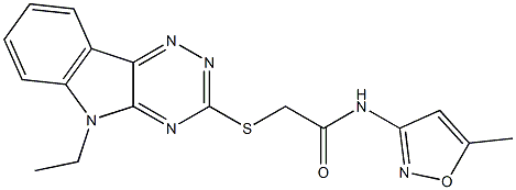 2-[(5-ethyl-5H-[1,2,4]triazino[5,6-b]indol-3-yl)sulfanyl]-N-(5-methyl-3-isoxazolyl)acetamide Struktur